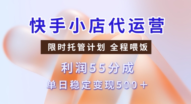 快手小店代运营3.0，模式新升级，收益55分，稳定单日5张【揭秘】-迅核云博客