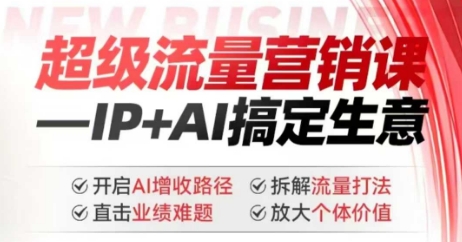 2025年超级流量营销课，IP+AI搞定生意，开启AI增收路径 直击业绩难题 拆解流量打法 放大个体价值-迅核云博客