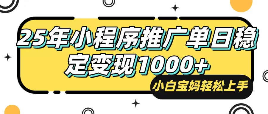 （14298期）25年最新风口，小程序自动推广，，稳定日入1000+，小白轻松上手-迅核云博客